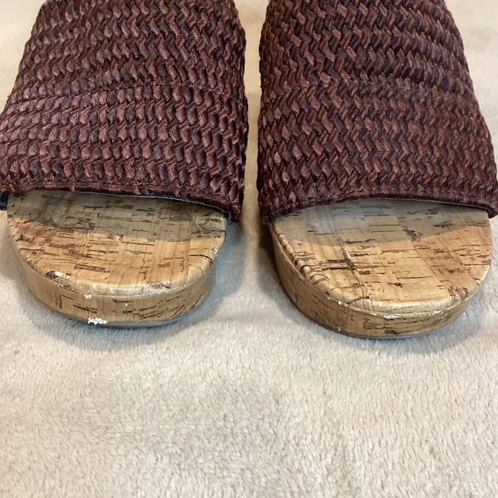 MONTEGO BAY Wedge Sandals, Stretch Upper, Metallic Brown/Copper, Size US 9/EU 40